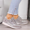 Baskets femmes - chaussures grises polyvalentes à lacets avec un excellent soutien