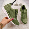 Baskets femmes - chaussures grises polyvalentes à lacets avec un excellent soutien