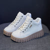 Baskets montantes pour femmes - chaussures tendance avec semelle chunky blanche
