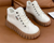 Baskets montantes pour femmes - chaussures tendance avec semelle chunky blanche
