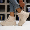 Baskets montantes pour femmes - sneakers douillets avec doublure en fausse fourrure