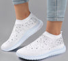 Baskets orthopédiques à enfiler - chaussures tendance pour femmes avec détails pailletés