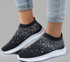 Baskets orthopédiques à enfiler - chaussures tendance pour femmes avec détails pailletés
