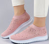 Baskets orthopédiques à enfiler - chaussures tendance pour femmes avec détails pailletés