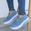 Baskets slip-on - chaussures décontractées pour femmes avec une touche de zip tendance