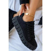 Baskets sportives noires pour femmes - chaussures lacées