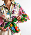 Robe midi imprimée multicolore - une élégance décontractée pour les femmes