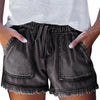 Shorts en denim femme avec taille élastique - style décontracté pour l'été