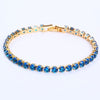 Bracelet de tennis en cristal pour femmes - finition argentée et dorée sophistiquée