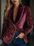 Blazer à motif zèbre - blazer en velours rouge ankola pour femmes