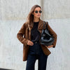 Blazer en daim marron - vêtement élégant pour un style polyvalent