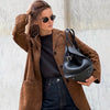 Blazer en daim marron - vêtement élégant pour un style polyvalent