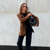 Blazer en daim marron - vêtement élégant pour un style polyvalent
