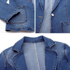 Blazer en jean - élégante veste en denim bleue pour femmes