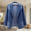 Blazer en jean - élégante veste en denim bleue pour femmes