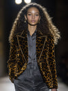 Blazer en velours imprimé léopard - veste tailleur tendance pour femmes