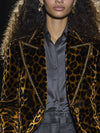 Blazer en velours imprimé léopard - veste tailleur tendance pour femmes