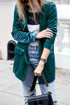 Blazer en velours - manteau long chic pour un look décontracté et élégant