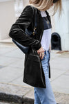 Blazer en velours - manteau long chic pour un look décontracté et élégant