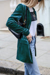 Blazer en velours - manteau long chic pour un look décontracté et élégant