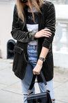 Blazer en velours - manteau long chic pour un look décontracté et élégant