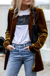 Blazer en velours - manteau long chic pour un look décontracté et élégant