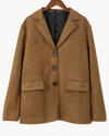 Blazer en velours pour femmes - élégant manteau oversize marron