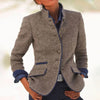 Blazer gris ajusté - élégante veste en laine pour femmes