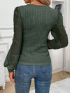 Blouse à manches longues pour femmes - blouse florale raffinée avec décolleté en cœur