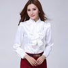 Blouse à volants - haut élégant pour femmes en blanc