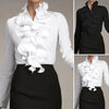 Blouse à volants - haut élégant pour femmes en blanc