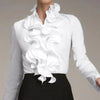 Blouse à volants - haut élégant pour femmes en blanc