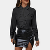 Blouse à volants pour femmes - chemise blanche à manches longues élégante