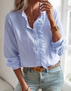 Blouse à volants - top féminin sophistiqué à manches longues