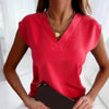 Blouse chic à col v - top intemporel pour femmes