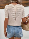 Blouse en crochet crème - style chic pour femmes