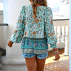 Blouse en imprimé floral - top léger et élégant pour femmes