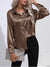 Blouse en satin à boutons - chemisier élégant à manches longues pour femmes