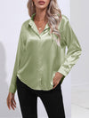 Blouse en satin à boutons - chemisier élégant à manches longues pour femmes