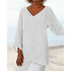 Blouse féminine rayée à col en v - tunique à manches longues tendance