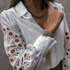 Blouse femme - chemisier élégant avec détail délicat en dentelle