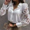 Blouse femme - chemisier élégant avec détail délicat en dentelle