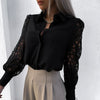 Blouse femme - chemisier élégant avec détail délicat en dentelle