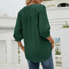 Blouse femme - élégante blouse verte à manches trois-quarts pour tous les jours