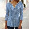 Blouse femme - haut long à manches avec décolleté en v et détails à boutons