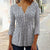 Blouse femme - haut long à manches avec décolleté en v et détails à boutons