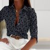 Blouse imprimée femme - top élégant au motif grec