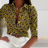 Blouse imprimée femme - top élégant au motif grec