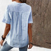 Blouse à rayures pour femmes - chemise décontractée boutonnée en bleu clair pour le quotidien