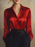 Blouse satin élégante - top féminin à manches longues
